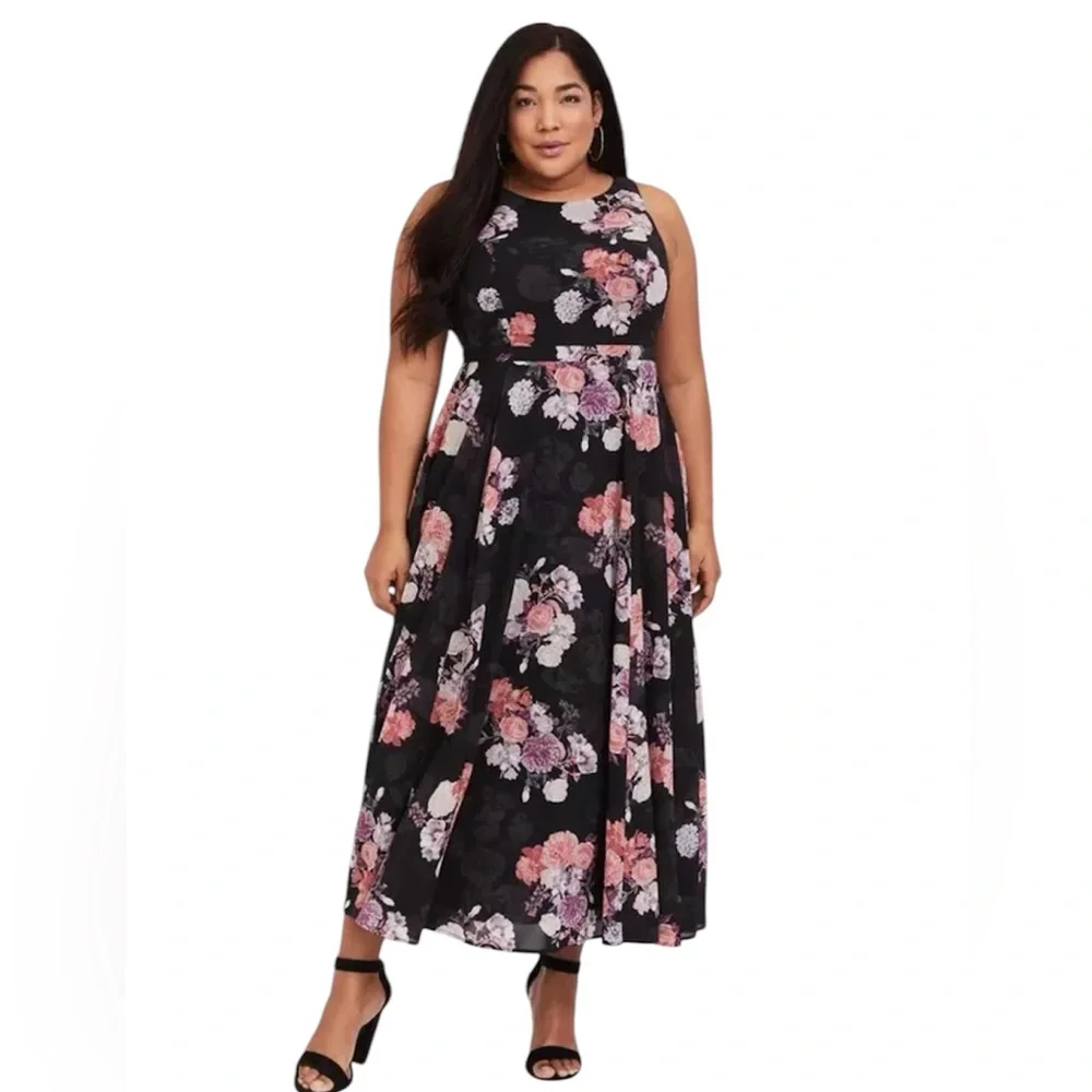 Torrid Georgette Floral Maxi Dress Romantic, Feminine, Formal, Dressy, Wedding - Picture 1 of 12